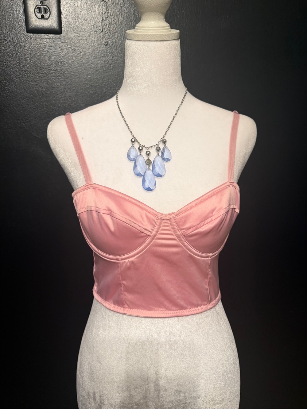 Delicate Pink Satin Bustier Camisole